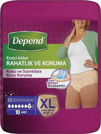 Depend Emici Külot Lohusa Pedi Kadın Xl Beden 1 Paket 10 Adet