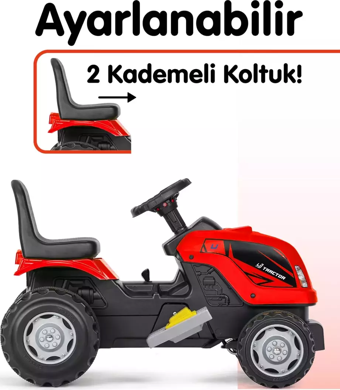 UJ Toys  - Kumandalı Akülü 6v Römorklu Traktör