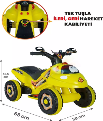 UJ Toys 9161 Akülü Atv 6 V Karınca Sarı