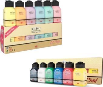 Artdeco 6x75ml  CANLI + PASTEL Renkler Akrilik Boya Seti