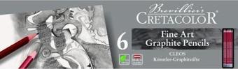 Cretacolor CLEOS Fine Art Graphite Pencils 6'lı Dereceli Kalem Seti Metal Kutu / 16025