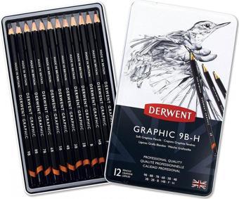 Derwent Graphic Set 12'li Dereceli Kurşun Kalem Çizim Seti - Soft / 34215