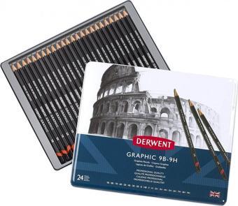 Derwent Graphic Set 24'lü Dereceli Kurşun Kalem Çizim Seti / 34202