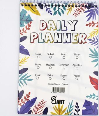 E&D Art Üstten Spiralli Daily Planner A5 Günlük Planlayıcı - Flowers / ed.56457