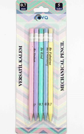 E&D Ofis 5'li 0.7mm Pastel Renk Mekanik Kurşun Kalem Set