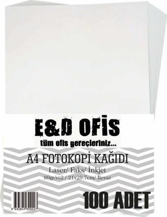 E&D Ofis A4 Fotokopi Kağıdı 100 Yaprak