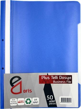 E&D Ofis Plus Mavi Telli Dosya 50'li Paket