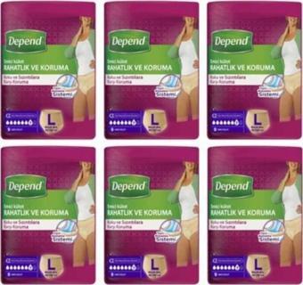 Depend Emici Külot Kadın Large ( Büyük Boy ) 9 Adet X 6 Paket