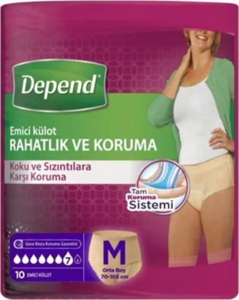 Depend Emici Külot Kadın Orta Boy 10 Lu