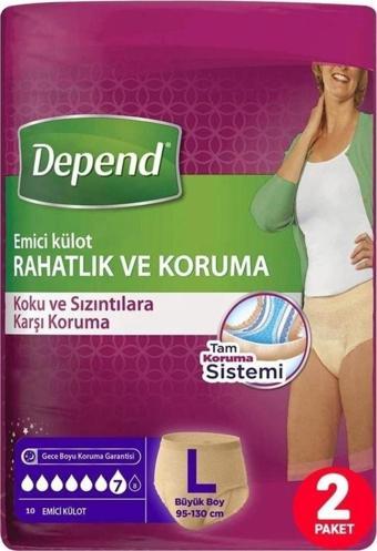 Depend Emici Külot Lohusa Pedi Kadın L Beden 20adet (10 10PAKET) Sişaum