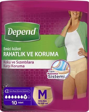 Depend Emici Külot Lohusa Pedi Kadın M Beden 10 Adet