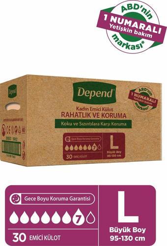 Depend Hasta Bezi Külot Kadın Large 30 Adet