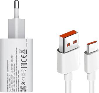 Robeve 33W Hızlı Şarj Aleti Seti Fast Şarj Aleti Kablo + Adaptör Set Turbo Şarj Xiaomi ve Type C