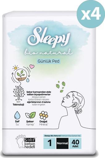 Sleepy Bio Natural Premium Plus Günlük Ped Normal 160 Adet Ped