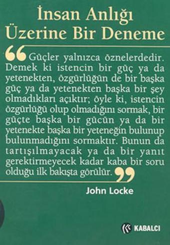 İnsan Anlığı Üzerine Bir Deneme - John Locke - Kabalcı Yayınevi