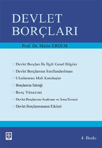 Devlet Borçları - Metin Erdem - Ekin Basım Yayın