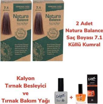 NATURA BALANCE SAÇ BOYASI 7.1 KÜLLÜ KUMRAL 2 ADET + KALYON TIRNAK BESLEYİCİ VE BAKIM YAĞI