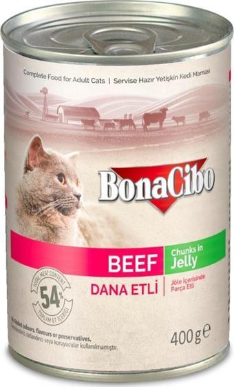 Bonacibo Jöleli Dana Etli Yaş Kedi Mamas 400 GR