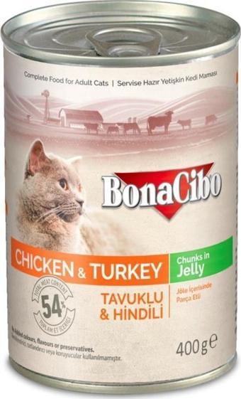 Bonacibo Jöleli Tavuk ve Hindili Yaş Kedi Maması 400 GR