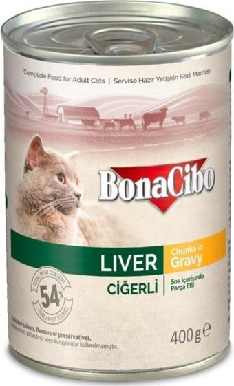 Bonacibo Soslu Ciğerli Yaş Kedi Maması 400 GR