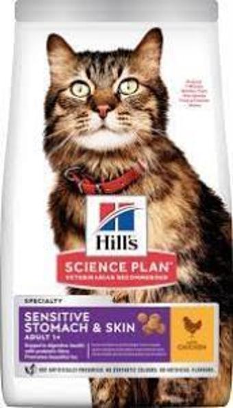 Hill's Adult Sensitive Stomach Skin Tavuklu Kedi Maması 1,5 Kg