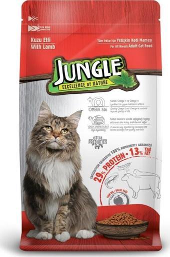 Jungle Yetişkin Kuzulu Kedi Maması 1,5 Kg