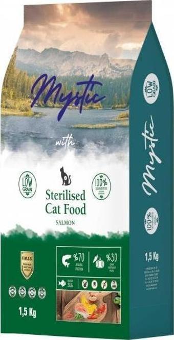 Mystic Az Tahıllı Kısırlaştırılmış Somonlu Kedi Maması 1,5 kg