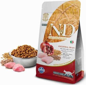 N&D Düşük Tahıllı Tavuk Etli ve Narlı Kedi Maması 5 Kg