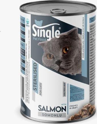 Single For Cats Somonlu Sterilized Kedi Konservesi 400gr