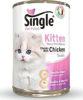 Single Kitten Tavuklu Yavru Kedi Konservesi 415 gr