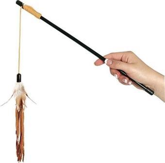 Flamingo Deri Tüylü Kedi Oltası 50 Cm