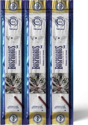 Bosphorus Tavuk Etli ve Ciğerli Kedi Ödül Stick 3x5 Gr