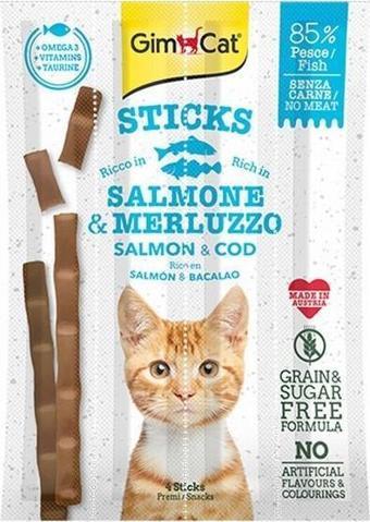 GimCat Sticks Alabalıklı ve Somonlu Kedi Ödül Çubukları 20 Gr