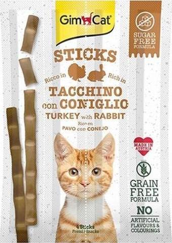 GimCat Sticks Hindili ve Tavşanlı Tahılsız Kedi Ödül Çubukları 20 Gr