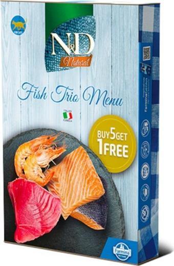 N&D Fish Trio Menu Tuna Somon ve Karides Kedi Konservesi 6x70 gr