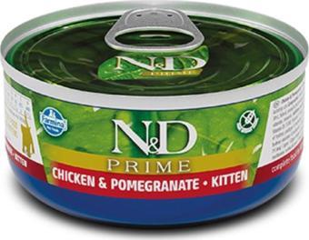 N&D Prime Tavuklu ve Narlı Tahılsız Yavru Kedi Konservesi 70 gr