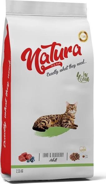 Natura Kuzulu ve Yaban Mersinli Düşük Tahıllı Yetişkin Kedi Maması 2,25kg