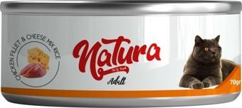 Natura Tavuk Fileto&Peynir Et Suyu İçinde Pirinçli Kedi Konservesi 70Gr