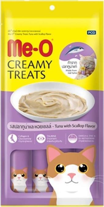 Me-O Creamy Treats Ton Balığı Ve Deniz Tarağı Kedi Ödül Maması 15 gr X 4