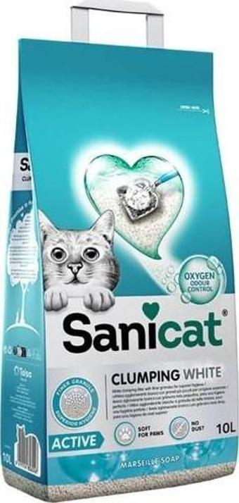 Sanicat Clumping White Active Oksijen Dezenfektan Sabun Kokulu Kum 10 Lt