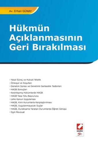 Hükmün Açıklanmasının Geri Bırakılması - Erhan Günay - Seçkin Yayıncılık