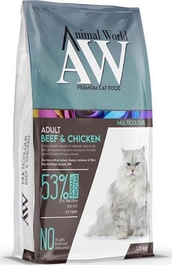 Animal World Multicolor Dana Etli ve Tavuk Etli Kedi Maması 1,5 Kg