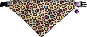 Cocopet Leopar Desenli Ayarlanabilir Fular Bandana Kedi Tasması