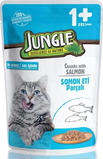 Jungle Pouch Somonlu Kedi Konserve 100 gr