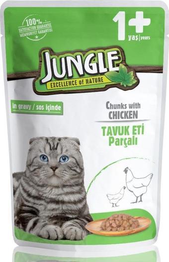 Jungle Pouch Tavuklu Kedi Konserve 100 gr