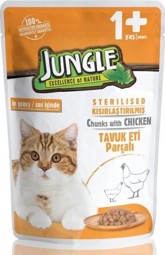 Jungle Pouch Tavuklu Kısır Kedi Konserve 100 gr