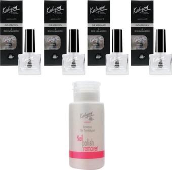 Kalyon Oje Koruyucu 4 Adet+Pompalı Aseton 200Ml