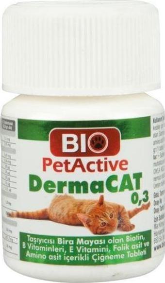 Bio PetActive Dermacat Kediler Için 0,3 Sarmisakli Maya Tableti 75 Adet