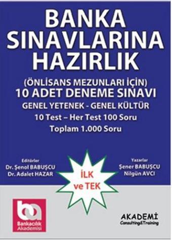 Banka Sınavlarına Hazırlık - Ön Lisans Mezunları İçin - Nilgün Avcı - Akademi Consulting