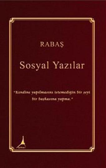 Sosyal Yazılar - Rabaş - Alter Yayınları